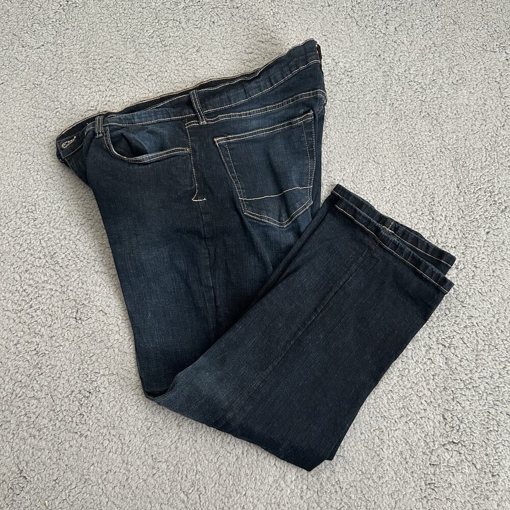 IZOD Comfort Stretch Straight Mens Jeans 34x30 (34X28) Fit Dark Wash Blue Denim